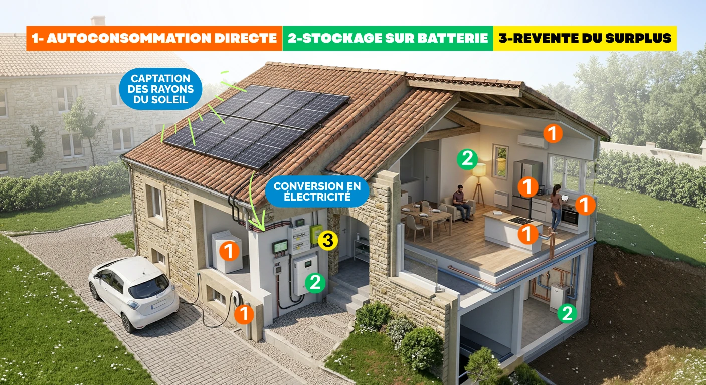 Principe autoconsommation photovoltaïque en Vendée